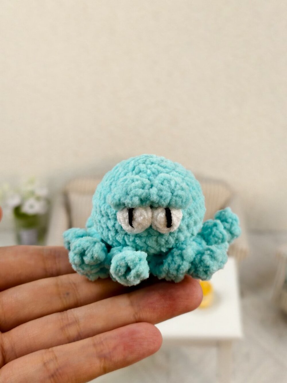 Handmade Amigurumi Crochet Blue Octopus Plushie